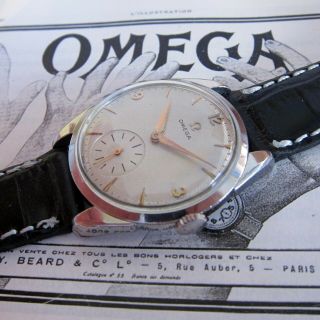 Vintage Omega Mens Watch Silver Dial Swiss Made 1950s,  17 Jewels Movement