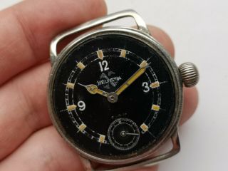 WW2 2WK II Helvetia German Luftwaffe Pilot ' s Watch Rare Vintage Wehrmacht Pilot 5