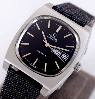 Vintage Omega Geneve Automatic Cal1022 Day&date Black Dial Men 