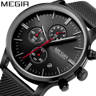 Megir Mens Watch Waterproof Sports Business Calendar Chronograph Wristwatch 2011
