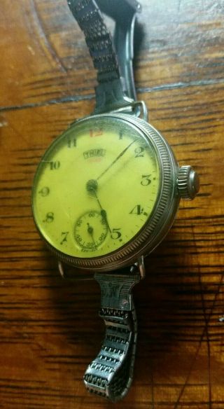 Vintage Antique German Wrist Watch w/ band THIEL Old Era Timepiece Non - 3