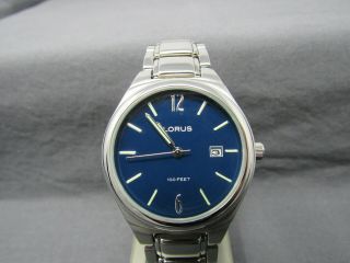 Old Stock (NOS) Vintage LORUS By SEIKO Blue Face & Date BATTERY Watch 2