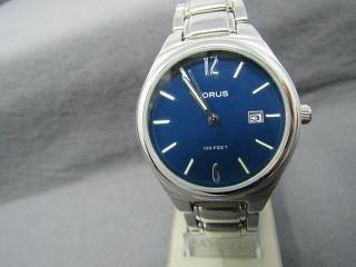 Old Stock (NOS) Vintage LORUS By SEIKO Blue Face & Date BATTERY Watch 4
