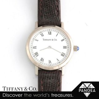 Vintage Tiffany & Co.  L1560 18k White Gold Ladies White Roman Dial 24mm Watch