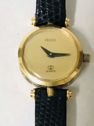 Vintage Gucci Ladies Watch Round Gold Face