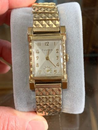 Antique 1953 Gents Bulova With Fancy Dial,  Runs,
