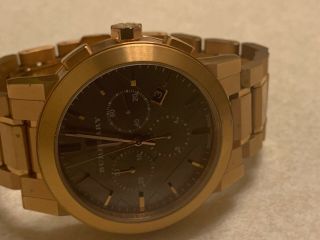 Burberry BU9353 Rose Gold Tone Analog Men ' s Watch Size 6 1/2 