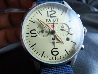 Swiss Made All Steel Pajot Chronograph Quartz Men Watch