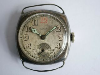 Ww1 Sterling Silver 15 Jewels Trench Watch - Spares