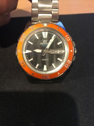 Casio Efm - 100 Orange Divers Watch 200m Steel Bracelet