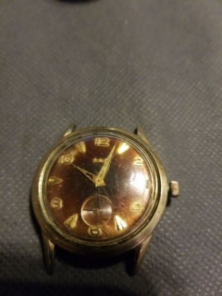 Vintage Benrus 3 Star Mens Wristwatch 10k Rgp Then Stops.