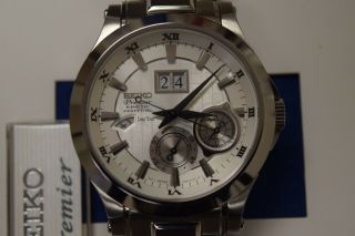 Seiko Premier Kinetic Perpetual Calendar Snp001p1 Men Stainless Steel Watch