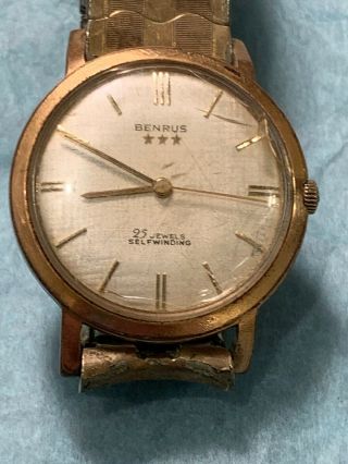 Vintage Benrus 25 Jewel Self Winding Mens Wristwatch