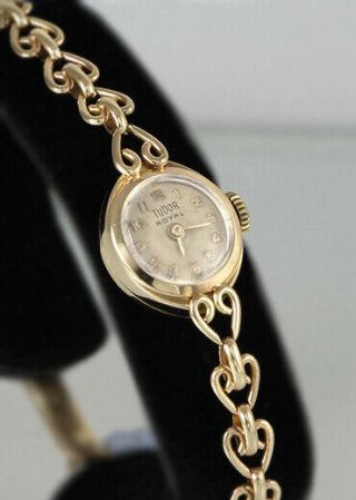 9k Solid Gold Rolex Tudor Ladies Watch,  9k Solid Gold Bracelet,  21 Rubies.  (122)