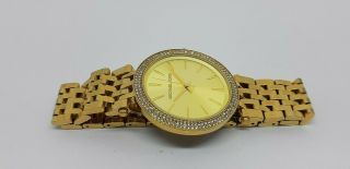 VINTAGE Women ' s MICHAEL KORS MK - 3191 Full Gold Plated Quartz Wrist Watch 3