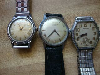 Vintage 3 Watches For Repair Or Parts