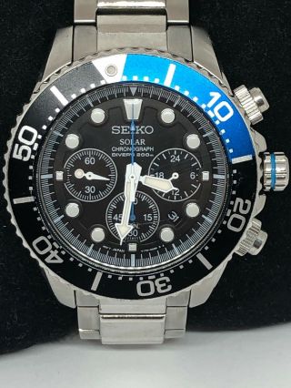 Seiko 2D4869 Men ' s Stainless Steel Analog Black Dial Watch Use Bb974 2