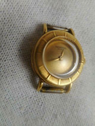 Rare Vtg Ladies Universal Geneve 18k /.  750 Yellow Gold Watch - No Band -