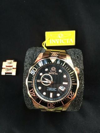 Invicta Pro Diver 13699 Mens 18k Rose Gold Automatic Grand Diver Watch 47mm