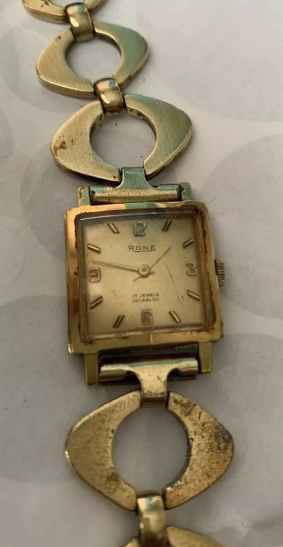 Vintage Rone Gold Plated 17 Jewel Lady’s Wristwatch In Full Order Swiss
