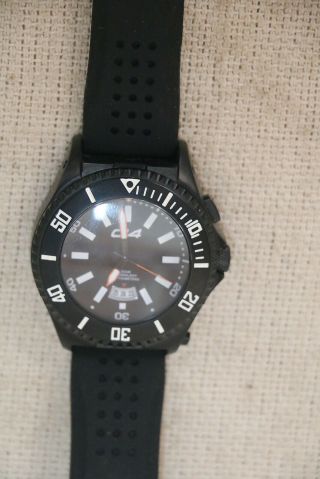 Carbon 14 Men ' s Water W 2.  3 Wrist Watch Black LED Flashlight Magnifying Glass NR 2