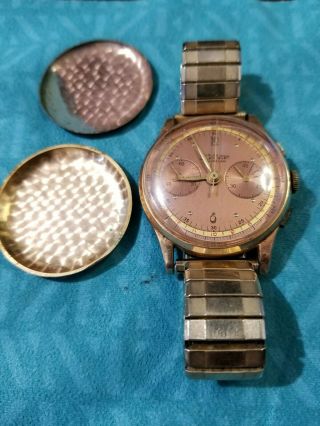 Charles Nicolet Tramelan 18k Chronograph Rose Gold Watch