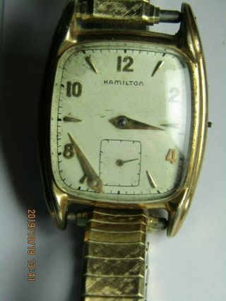 Vintage Men ' s Hamilton 747 watch 10k gold filled for parts/repair 85 2