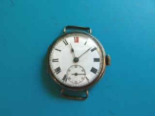 Trench Watch Swiss Made Silver Case - Does Run - Spares