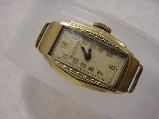 Vintage Gold Fd Antique 1920 Art Deco Lady Bulova Hermetic Watch