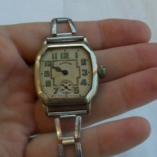 Rare Vintage Antique Illinoise 14k Gold Filled Wind Up Watch Wristwatch Look Wow