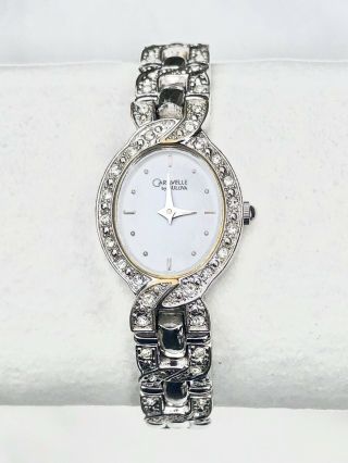 Caravelle By Bulova Crystal Bezel & Band Ladies Watch,  C837267,  Gorgeous Watch