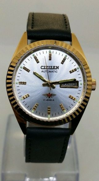 Vintage Citizen Automatic 21 Jewels Day & Date Model No.  8200 Japan Made Men 