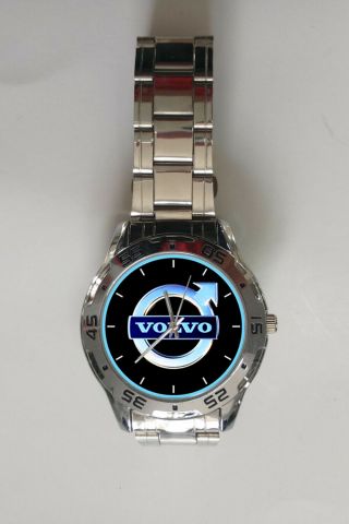 Volvo Emblem Logo Sport Metal Watch Sport Leather Watch