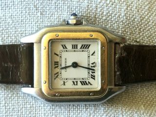 Cartier Panthere Two Tone Ladies Quartz Watch 18k Yellow Gold