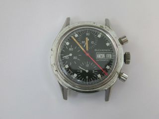 Vintage Bucherer Chronograph Watch Diver Automatic Day/date 1970 