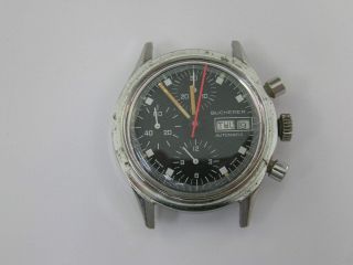 Vintage Bucherer Chronograph Watch Diver Automatic Day/Date 1970 ' s 4