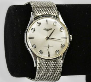 Vintage Longines 14 Kt White Gold With Diamonds Watch