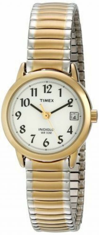 Timex Easy Reader Two Tone Stainless Steel Expansion Watch T2h381