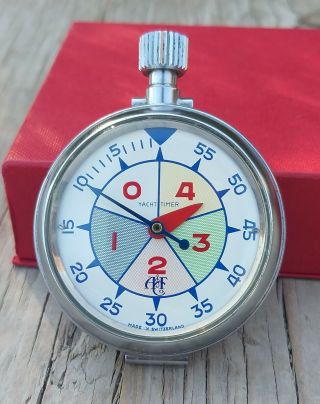 1962 Abercrombie And Fitch Heuer Yacht Timer Wrist Stopwatch Stop Watch Tag