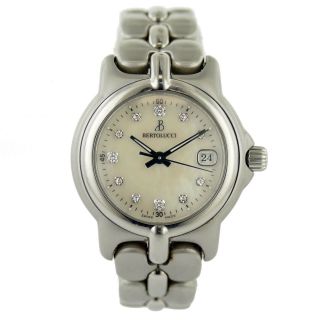 Bertolucci 09541a White M.  O.  P.  Diamonds Dial Quartz Stainless Steel Ladies Watch