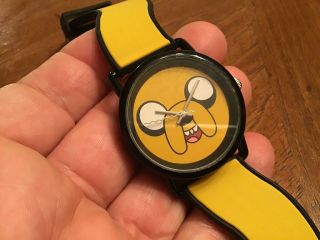 Adventure Time Cartoon Network Jake The Dog Rare Yellow Wrist Watch Battery