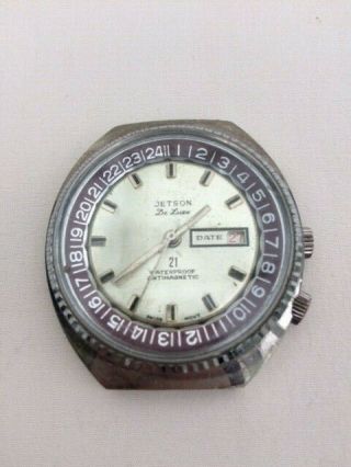 Large Vintage Mens Swiss " Jetson " Nato/chronograph Type Waterproof Watch