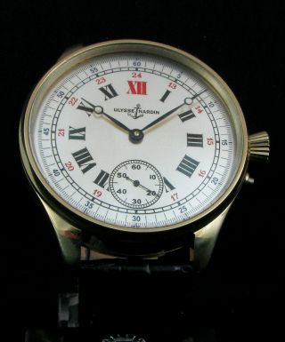 Ulysse Nardin Art Antique Marine Chronometre Large Wristwatch Half - Skeleton