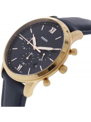 Fossil Men ' s Neutra FS5454 Gold Leather Japanese Chronograph Fashion Watch 2