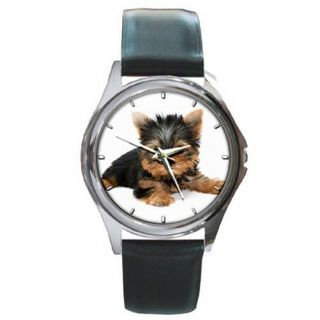 Cute Yorkshire Terrier Sport Leather Band Watch Gift
