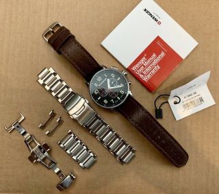 Wenger Mens Attitude Swiss Army Chronograph Leather Band & Bracelet & Clasp