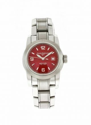 Girard Perregaux Lady " F " Automatic Red Dial Stainless Steel 29mm Watch 8039