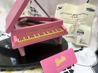 1995 Pink Wood Piano Barbie “solo In The Spotlight” Fossil Leather Watch,  W/