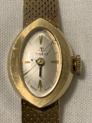 Vintage Tissot 14k Solid Gold Ladies Stylist Watch 19.  7 Grams Of Gold