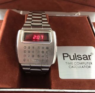 Vintage Pulsar Time Computer Calculator Watch With Stylus And Box